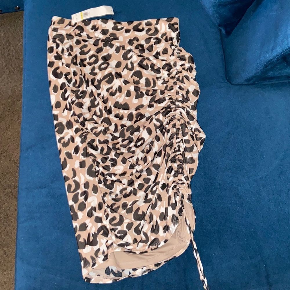 Calvin Klein Leopard Print Midi Skirt - Picture 7 of 8